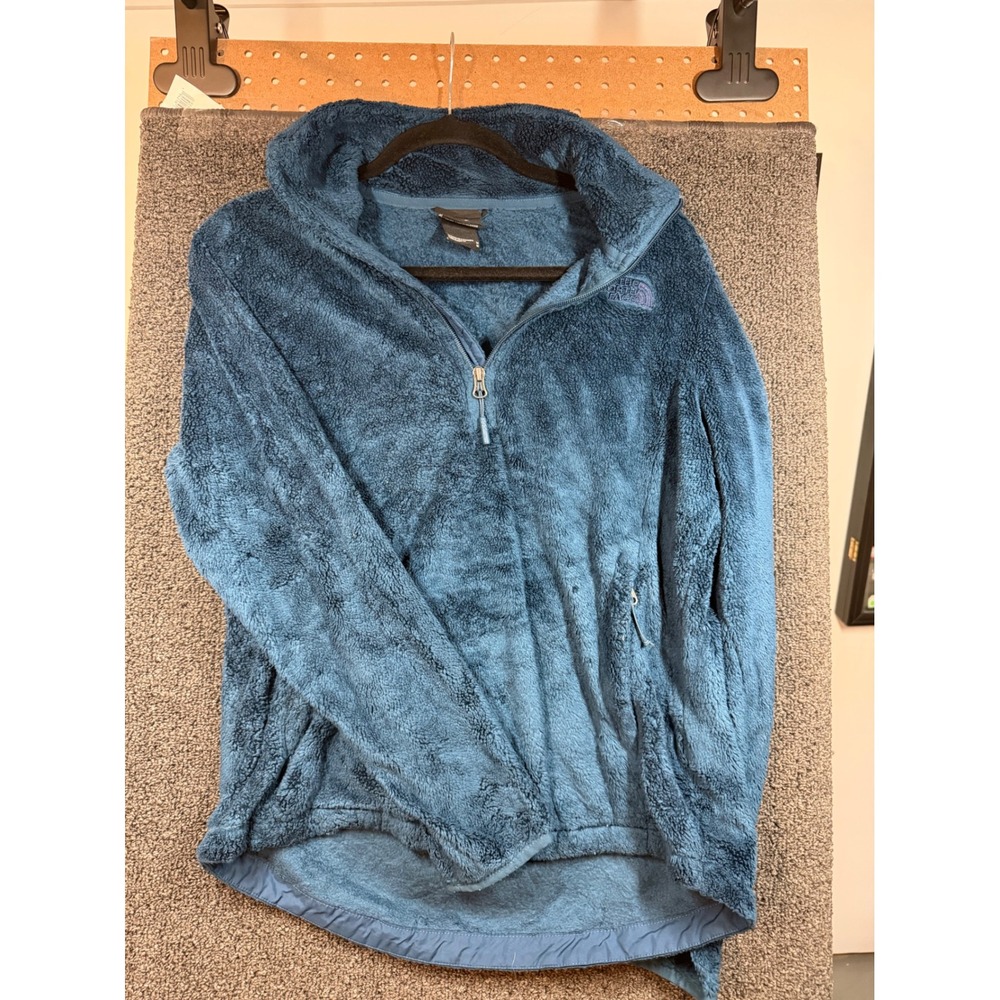 The North Face Osito Fleece Pullover Womens Medium Teal Blue 1/4 Zip Jacket